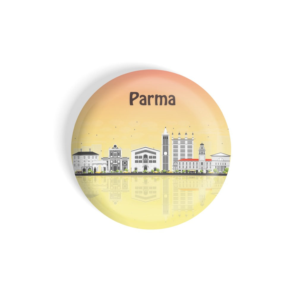 dhcrafts Round Fridge Magnet Multicolour Places Parma City In Italy Glossy Finish Design Pack of 1 (58 mm)